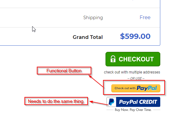 Paypal button multiple text areas map